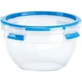 Produktbild: CLIP & CLOSE Frischhaltedose 1,1 Liter transparent/blau, rund, Ø 16,7cm