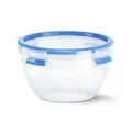 Produktbild: EMSA Clip & Close Frischhaltedose, rund, 1,1 L, mit Deckel, Aufbewahrungsbox, 100 Prozent dicht, spülmaschinen-, gefrier-, mikrowellenfest, Transparent, Blau, Made in Germany, 518096