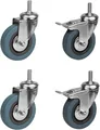 Produktbild: BKshop | Schwerlastrollen 4 x 50 mm, Lenkrollen, 2er mit Bremse, Tragfähigkeit 140kg, Transportroller, Bockrollen, Möbelrollen