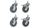 Produktbild: BK Shop SET 4 x Rollen Schwerlast fi50-35kg Lenkrollen Schwerlastrollen - Gleitlager Räder Laufrollen - Grau Gummirollen zum anschrauben - Industrierollen mit Spindel M12 - Rolle für Möbel