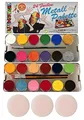 Produktbild: Eulenspiegel 224007 - Profi-Aqua Schminke, 24 Farben, 3 Profi-Pinsel, 3 Schwämme, Metall-Palette