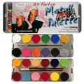 Produktbild: Eulenspiegel, 24 Farben, Metall-Palette,Make Up,Masken,Schminke,Party