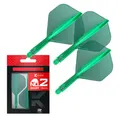 Produktbild: Target Darts K Flex Integrierter Dart-Flug und -Schaft, Nr. 2 Grün (Kurz) | 3er-Pack K-Flex - Nr. 2, Präzisionsgeformte 2-in-1-Dart-Flüge und Dart-Schäfte | Professionelles Dart-Zubehör