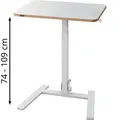 Produktbild: Leitz Schreibtisch Ergo 65880001, weiß / weiß, höhenverstellbar per Gasdruck, 65 x 74-109 x 46cm