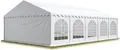 Produktbild: TOOLPORT Festzelt Partyzelt 6x10 m schwer entflammbar PREMIUM, hochwertige PVC Plane 750 N in weiß 100% wasserdicht mit Bodenrahmen