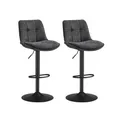 Produktbild: VASAGLE Barhocker 2er Set aus Flanell höhenverstellbar drehbar schiefergrau LJB195G02
