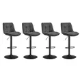 Produktbild: VASAGLE Barhocker 4er Set, Barstühle höhenverstellbar, drehbare Küchenhocker, mit Rückenlehne und Fußstütze, Esszimmer, Theke, Stahl, schiefergrau LJB495G02
