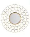Produktbild: Stilvoller Spiegel rund Metall 90 x 90 cm Sonnen Optik gold Labrit