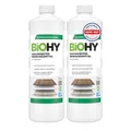 Produktbild: BiOHY Wischroboter Reinigungsmittel (2 x 1 liter) | Bodenreiniger Mittel für Holzböden | Laminat & Parkettpflege | streifenfreier Glanz auf wasserfestem Holz | schaumarmes Konzentrat