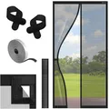 Produktbild: KESSER® Fliegengitter Tür Magnetisch, 90x200cm Insektenschutz Balkontür & Terrassentür, Mückenschutz Selbstschließend, ohne Bohren mit Klett, Reißfest, Luftdurchlässig, Haustierfreundlich, Schwarz