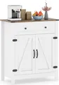 Produktbild: COSTWAY Sideboard Holz, Buffetschrank mit 2 Türen, 1 Schublade & Regal, Küchenschrank modern, Schrank, 80 x 40 x 92 cm, Weiß