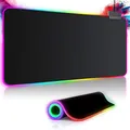Produktbild: Gaming Mauspad RGB Mousepad 800x300mm XXL Gaming Mousepad groß mit 14 Beleuchtungs Modi 7 LED Farben Wasserdicht Anti Rutsch für Computer PC Professionelle Gamer, Schwarz