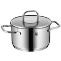 Produktbild: WMF Inspiration Kochtopf klein 16cm, Glasdeckel, Fleischtopf Induktion 1,9l, Cromargan Edelstahl poliert, unbeschichtet