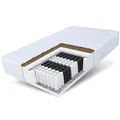 Produktbild: FDM Matratze 140x200 cm Härtegrad H3 H4 Höhe 24 cm Taschenfederkernmatratze Kokosfaser-Einlage Polyurethan-Schaum 7 Komfortzonen mit Hypoallergenem Waschbarem Premium-Bezug Oeko-Tex Home MAX