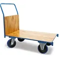 Produktbild: Wiltec - Plattformwagen Bis 600 Kg 100x60 Mm, Transportkarre Mit Vollgummireifen, Bügelgriff Und Bremse, Transportwagen