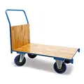 Produktbild: Wiltec Plattformwagen bis 600 kg 100x60 mm, Transportkarre mit Vollgummireifen, Bügelgriff und Bremse, Transportwagen