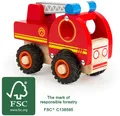 Produktbild: Feuerwehrfahrzeug Feuerwehr  Holz Auto ca. 13 x 7 x 10 cm