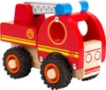 Produktbild: small foot 11075 Fire engine made of wood, easy to hold, with silent rubber whee