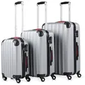 Produktbild: Monzana Reisekoffer Baseline, silber, Hartschale, 4 Rollen, Kofferset 3-teilig