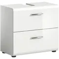 Produktbild: Mid.you Waschbeckenunterschrank, Weiß Hochglanz, Kunststoff, 2 Schublade(n) Schubladen, 60x55x30 cm, stehend, Badezimmer, Badezimmerschränke, Waschbeckenunterschränke