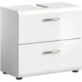 Produktbild: Ice Waschbeckenunterschrank 2 Schubladen Weiß Hochglanz, Weiß.