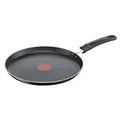 Produktbild: Tefal Easy Cook & Clean Crêpe-Pfanne 25 cm, Pancake Pfanne antihaftbeschichtet, Thermo-Signal bei idealer Brattemperatur, NICHT induktionsgeeignet, Pfannkuchen, Made in France, Schwarz, B5550933
