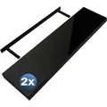 Produktbild: 2er Sets Schweberegale 2er Set hochglanz schwarz, 90cm
