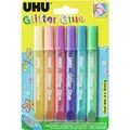 Produktbild: UHU Glitzerkleber Glitter Glue, Shiny, 6 Farben sortiert, je 10ml