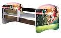 Produktbild: ACMA Kinderbett Jugendbett mit Einer Schublade und Matratze Wenge mit Rausfallschutz Lattenrost II 140x70 160x80 180x80 (37 Fußballer 2, 180x80)
