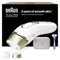 Produktbild: Braun IPL Silk Expert Pro 5 – IPL Geräte Haarentfernung, Dauerhafte und Schmerzfreie Haarentfernung für Zuhause – inkl. Etui, Venus Rasierer, 2 Aufsätze, Designed In Germany – PL5157, Weiß/Gold