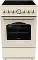 Produktbild: Gorenje Elektroherd GECS5B70CLI | Standherd | Glaskeramik 4 Zonen | Retro Design | 70L Backofen | Beige, A (Spektrum: A+++ bis D)