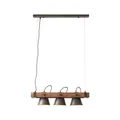 Produktbild: BRILLIANT Lampe Plow Pendelleuchte 3flg schwarz stahl/holz 3x A60, E27, 10W, geeignet für Normallampen (nicht enthalten) Köpfe schwenkbar