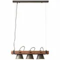 Produktbild: BRILLIANT Lampe Plow Pendelleuchte 3flg schwarz stahl/holz | 3x A60, E27, 10W, g