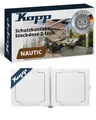 Produktbild: NAUTIC 2-fach Schutzkontakt-Steckdose mit Klappdeckel in Arktis-Weiß - Sicher...