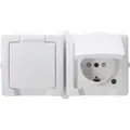 Produktbild: Kopp - NAUTIC – Schutzkontakt-Steckdose, 2-fach, Klappdeckel, arktisweiß - 13700
