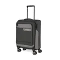 Produktbild: Travelite 4-Rad Koffer Handgepäck Weichschale aus recyceltem Material, erfüllt IATA Norm, Gepäck Serie VIIA: Trolley mit Aufsteckfunktion + Kantenschutz, 55 cm, 34 Liter