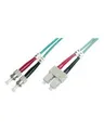 Produktbild: DIGITUS Patch-Kabel ST multi-mode M bis SC M 1 m Glasfaser 50/125 Mikrometer OM3 Türkis (DK-2512-01/3)