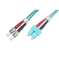 Produktbild: DIGITUS LWL Multimode OM 3 Duplex Patchkabel ST / SC Türkis 1m Netzwerkkabel