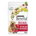 Produktbild: Purina Beneful Original Trockenfutter für Hunde – Rind & Gartengemüse, volle Ernährung, 12 kg Packung für gesunde Vitalität