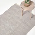 Produktbild: Homescapes waschbarer Chenille Teppich/Bettvorleger 90 x 150 cm handgewebt aus 100% Baumwolle, grau/hellgrau