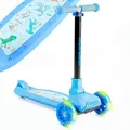 Produktbild: FableKids Kinderscooter Cityroller Tretroller Blau Scooter höhenverstellbar | klappbar | LED-Räder | Tritt-Bremse | für Kleinkinder ab 3 Jahren | bis 50 kg belastbarer Roller | Kickroller
