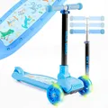 Produktbild: FableKids Kinderroller mit LED Rädern 3-Rad Scooter höhenverstellbar Tretroller