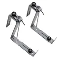 Produktbild: Spetebo Blumenkasten Halter grau bis 50 kg individuell verstellbar - 2er Set - Metall Halterung für Balkongeländer von 4-12 cm - Geländer Mauer Pflanzkasten Haken variabel