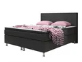 Produktbild: inter Boxspringbett Madrid Kunstleder (180x200 cm, Schwarz inkl. Matratzen und Topper)