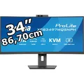 Produktbild: Iiyama Monitor ProLite XCB3497WQSNPH-B1, 34 Zoll, UWQHD 3440 x 1440 Pixel, 0,4 ms, 120 Hz, Curved, mit Webcam