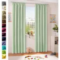 Produktbild: heimtexland ® Dekoschal Baumwolle Uni Blickdicht Vorhang Kräuselband Gardine Kinderzimmer Pastell Mint HxB 245x135 Typ625