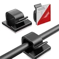 Produktbild: Kabelhalter Selbstklebend,50 Stück Kabelschellen Kabelclips Hochviskose Kabelklemmen Schreibtisch Organizer Kabelmanagement Kabelführung für Ladekabel Wand Des (Schwarz)