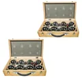 Produktbild: Divit Halter 2er-Set Boule in Holzkoffer/ 8 Boule Kugeln inklusive Schweinchen Ziel