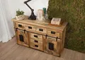 Produktbild: MASSIVMOEBEL24 Sideboard Mango 150x45x90 natur lackiert RAILWAY #119