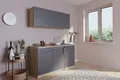 Produktbild: Küche Miniküche Singleküche Küchenzeile Pantry Eiche Grau Luis 150 cm Respekta
